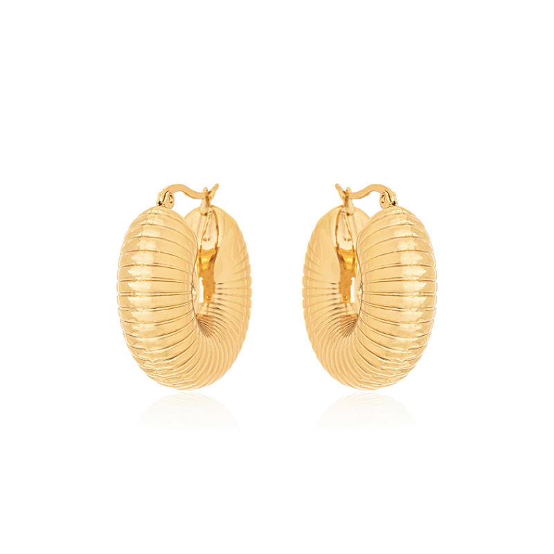 Brinco Argola Caracol Maxi Banhado a Ouro 18k