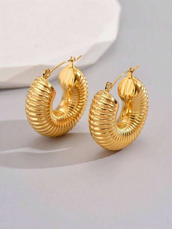 Brinco Argola Caracol Maxi Banhado a Ouro 18k