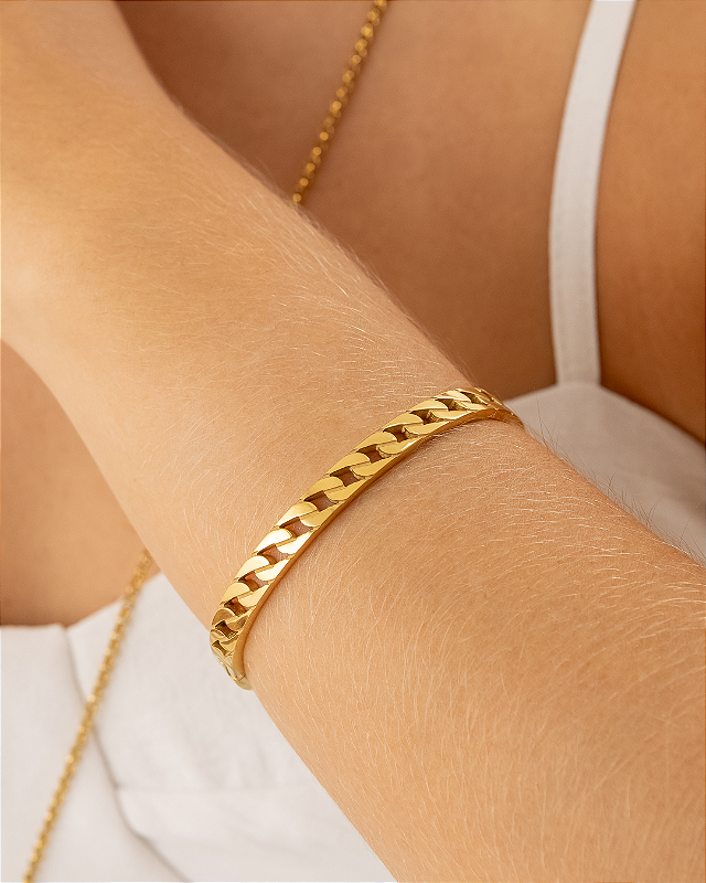 Bracelete Correntaria Banhado a Ouro 18k