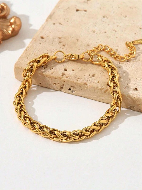 Pulseira Malha 3D Banhada a Ouro 18k