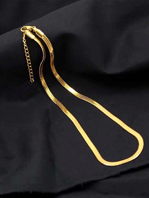 Colar Fita Banhado a Ouro 18k