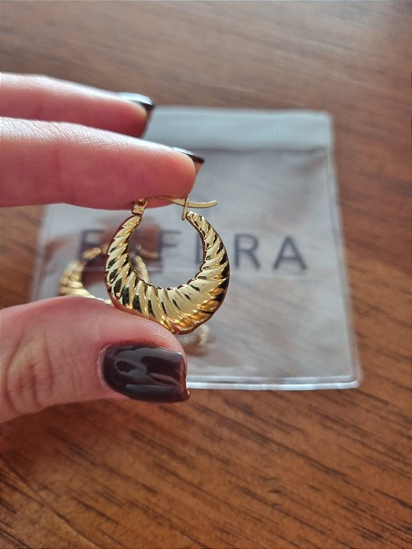 Brinco Argola Caracol Pequena Banhado a Ouro 18k