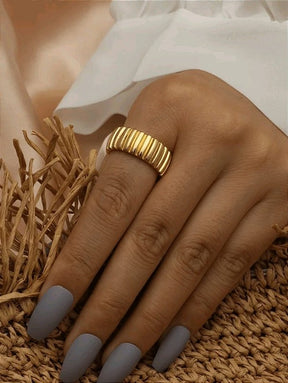 Anel Ajustável Caracol Banhado a Ouro 18k