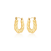 Brinco Argola Desenhada com Fecho Italiano Banhado a Ouro 18k