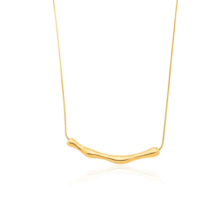 Colar Forma Orgânica Banhado a Ouro 18k