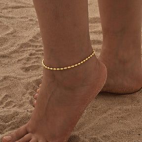 Tornozeleira Bolinhas Banhada a Ouro 18k