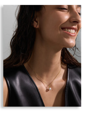 Colar Pérola Única Banhado a Ouro 18k