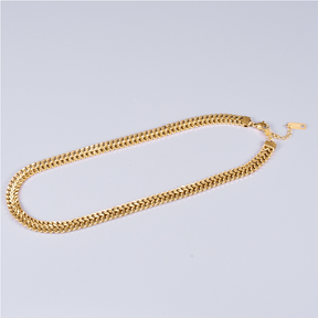 Colar Malha Achatada Banhado a Ouro 18k