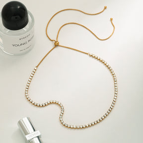 Colar Riviera 4mm Regulável Banhado a Ouro 18k