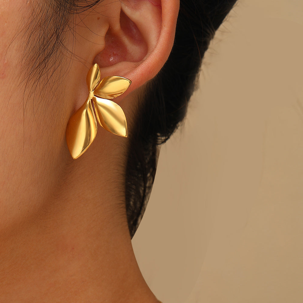 Brinco Orquídea Banhado a Ouro 18k