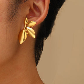 Brinco Orquídea Banhado a Ouro 18k