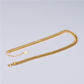 Colar Malha Achatada Banhado a Ouro 18k