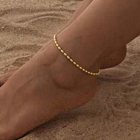 Tornozeleira Bolinhas Banhada a Ouro 18k