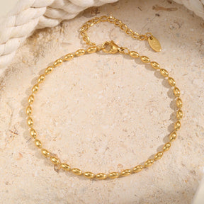 Tornozeleira Bolinhas Banhada a Ouro 18k