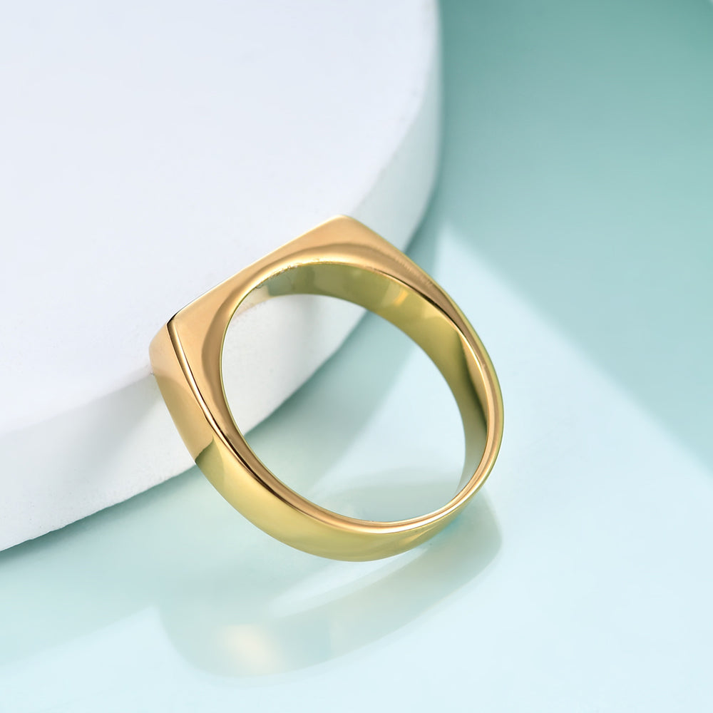 Anel Dedinho Retangular Banhado a Ouro 18k