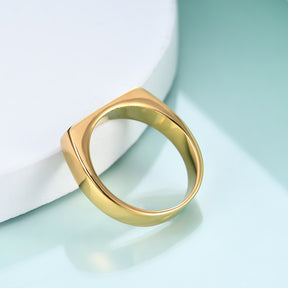 Anel Dedinho Retangular Banhado a Ouro 18k