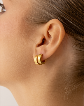 Brinco Argolinha Minimalista Banhado a Ouro 18k