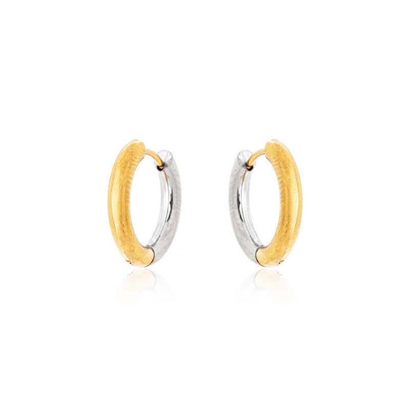Brinco Argolinha Duo Classic Banhado a Ouro 18k