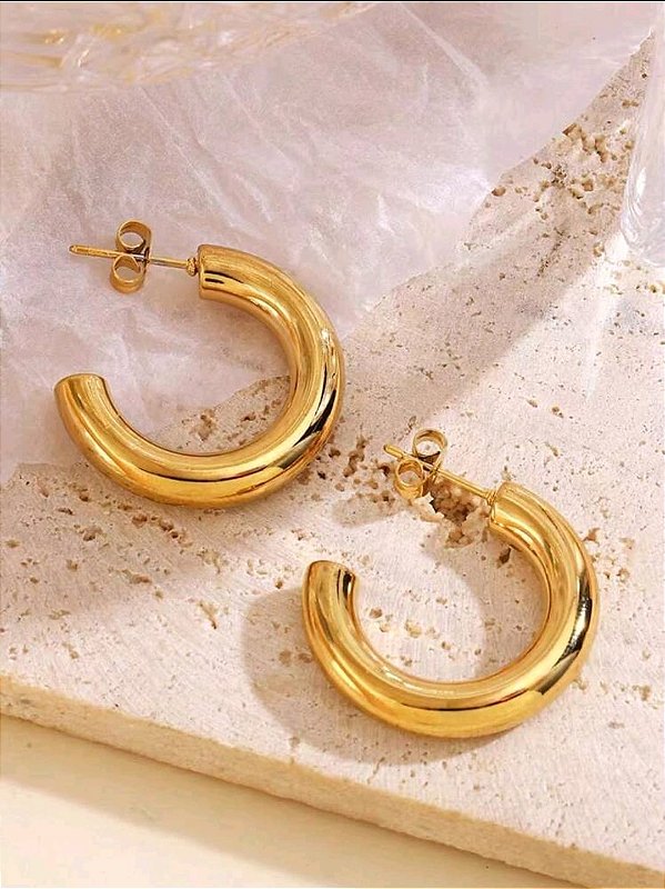 Brinco Argola Clássica 2,5cm Banhado a Ouro 18k
