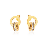 Brinco Círculos Entrelaçados Banhado a Ouro 18k