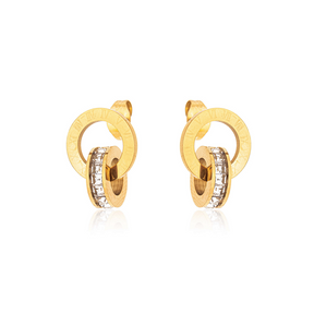 Brinco Círculos Entrelaçados Banhado a Ouro 18k