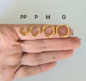 Brinco Argolinha Lisa P (1cm) Banhado a Ouro 18k