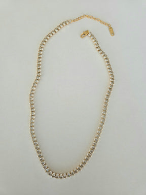 Colar Riviera Navete Banhado a Ouro 18k