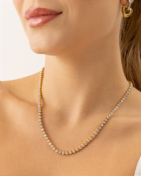 Colar Riviera 4mm Banhado a Ouro 18k