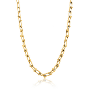 Colar Elos em U Banhado a Ouro 18k