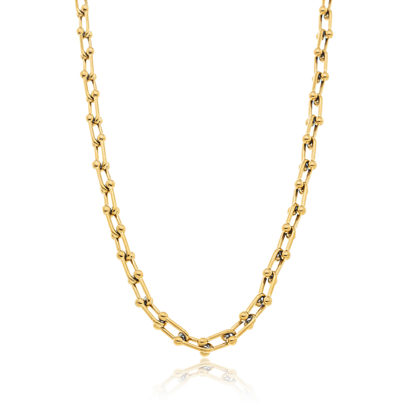 Colar Elos em U Banhado a Ouro 18k
