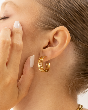Brinco Argola Espirais Banhado a Ouro 18k