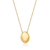 Colar Longo Pingente Oval Banhado a Ouro 18k