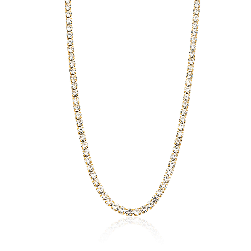Colar Riviera 4mm Banhado a Ouro 18k
