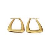 Brinco Argola Quadrada Banhada a Ouro 18k