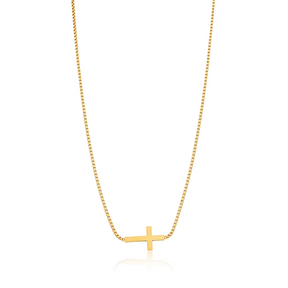 Colar Cruz Banhado a Ouro 18k