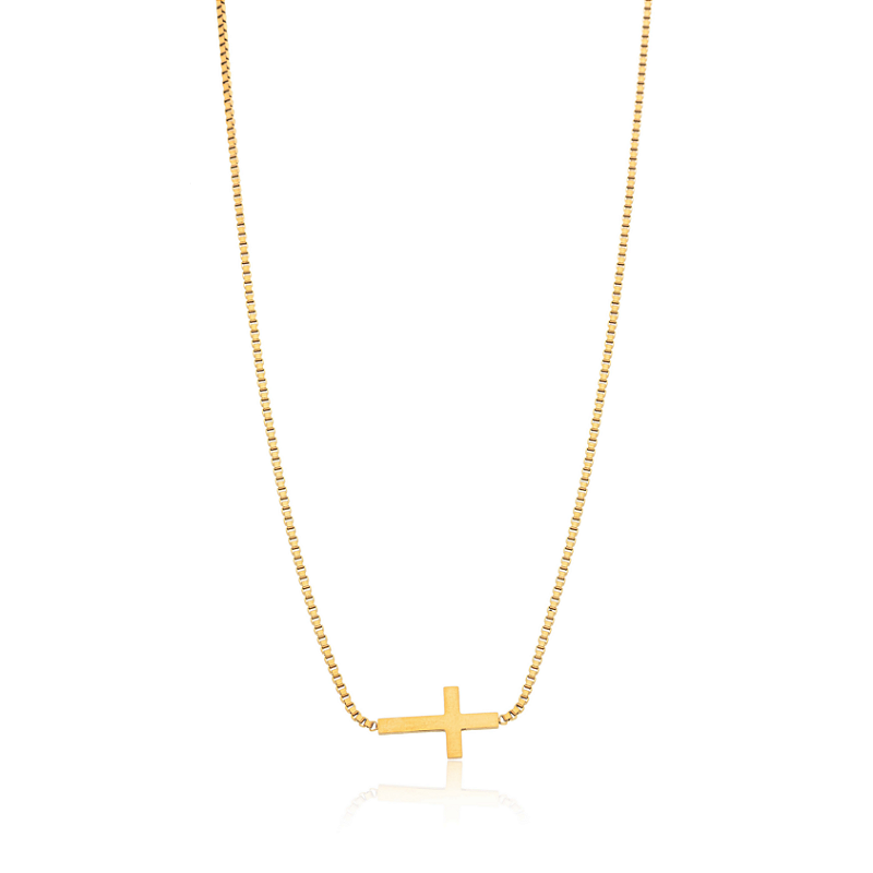 Colar Cruz Banhado a Ouro 18k