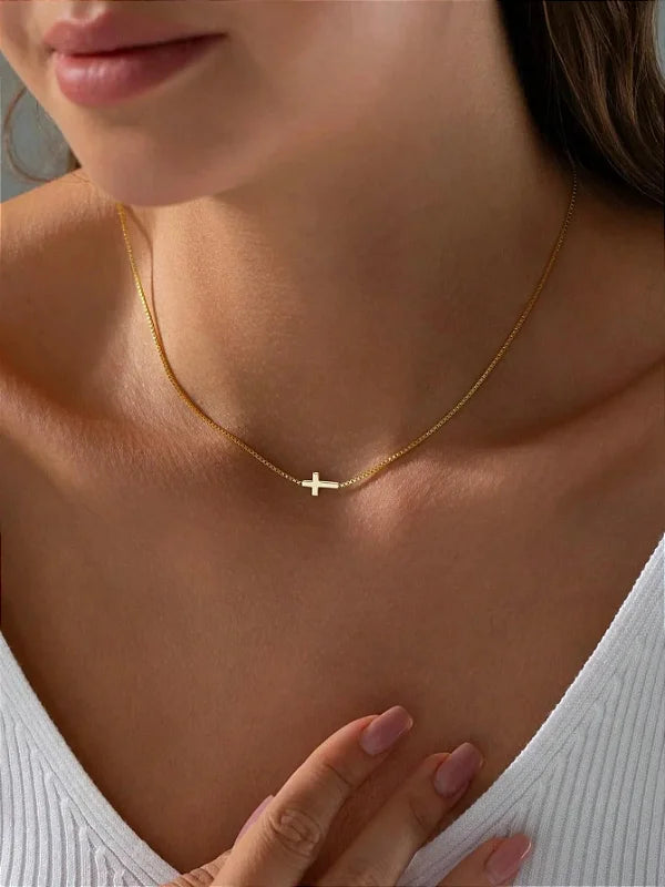 Colar Cruz Banhado a Ouro 18k