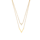Colar Duplo V Banhado a Ouro 18k