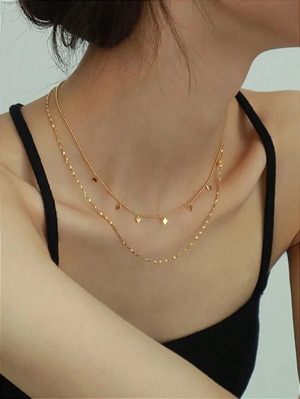 Colar Duplo Délicatesse Banhado a Ouro 18k