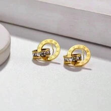 Brinco Círculos Entrelaçados Banhado a Ouro 18k