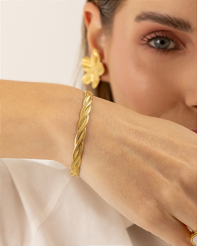 Pulseira Entrelaços Banhada a Ouro 18k