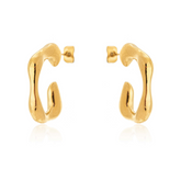 Brinco Argola Estilizada Banhado a Ouro 18k