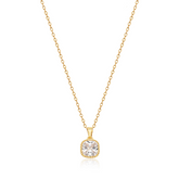 Colar Ponto de Luz Quadrado Banhado a Ouro 18k