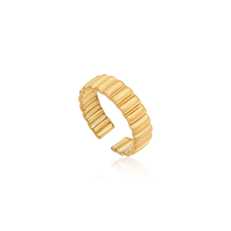 Anel Ajustável Caracol Banhado a Ouro 18k