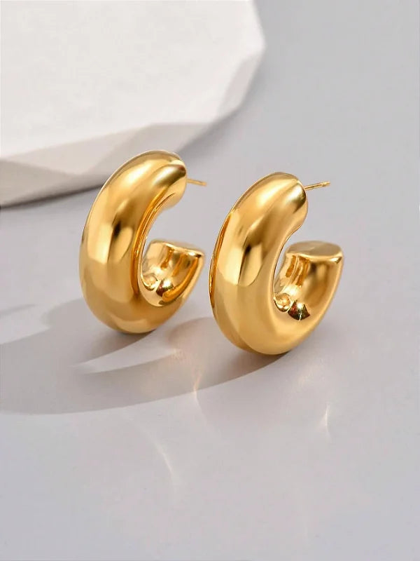 Brinco Argola C Maxi Banhado a Ouro 18k