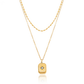 Colar Duplo Caixinha de Estrela Banhado a Ouro 18k