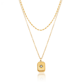 Colar Duplo Caixinha de Estrela Banhado a Ouro 18k