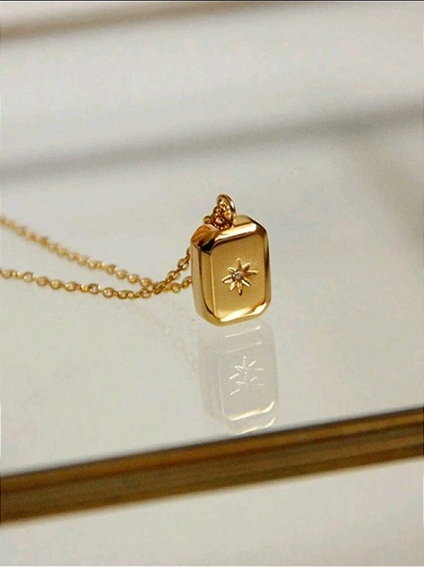 Colar Caixinha de Estrela Banhado a Ouro 18k