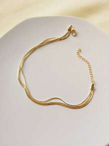 Tornozeleira 3 Fios Banhada a Ouro 18k