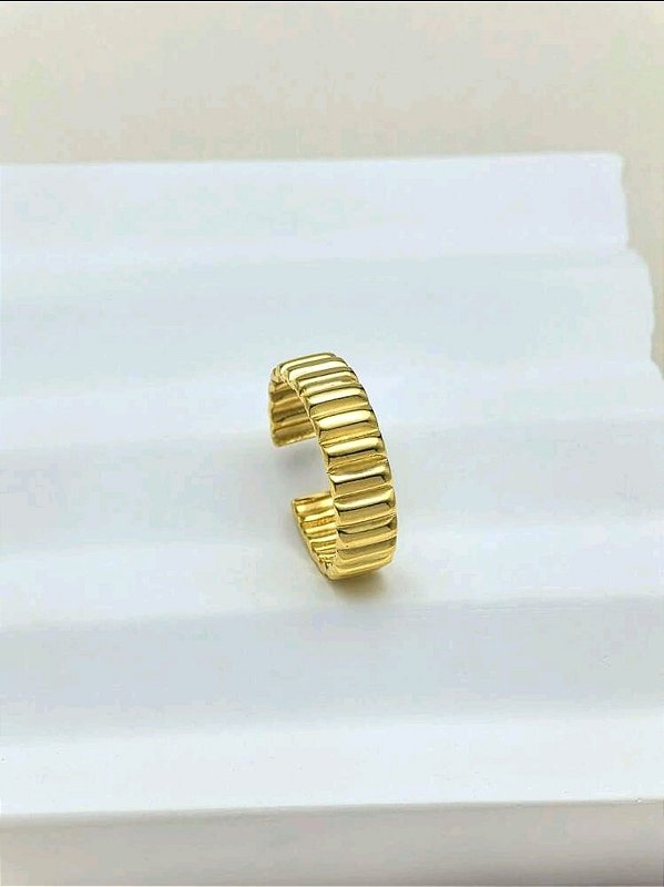 Anel Ajustável Caracol Banhado a Ouro 18k